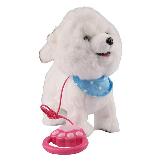 Interactive Walking Plush Puppy Toy with Touch Sensing Tongue Licking Motion Lifelike Sounds Electric Dog Plushie with Leash Simulation Stuffed Toy