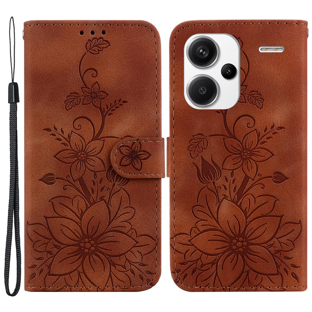 For Xiaomi Redmi Note 13 Pro+ 5G Wallet Case Flower Magnetic Leather Folio Phone Cover