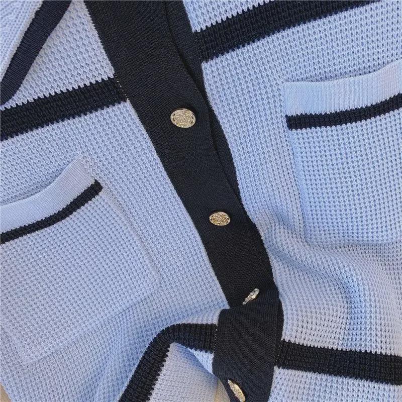 Summer Xiaoxiang Style Sleeveless Knitted Vest - Artful, Contrasting Colors, Celebrity Chic