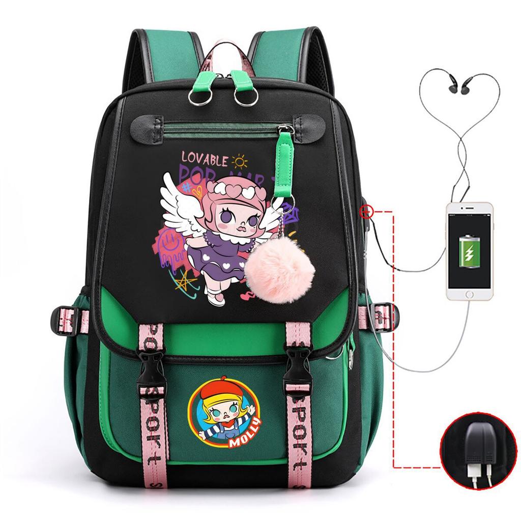 Printed fashion schoolbag college style junior high school high school students large capacity backpack