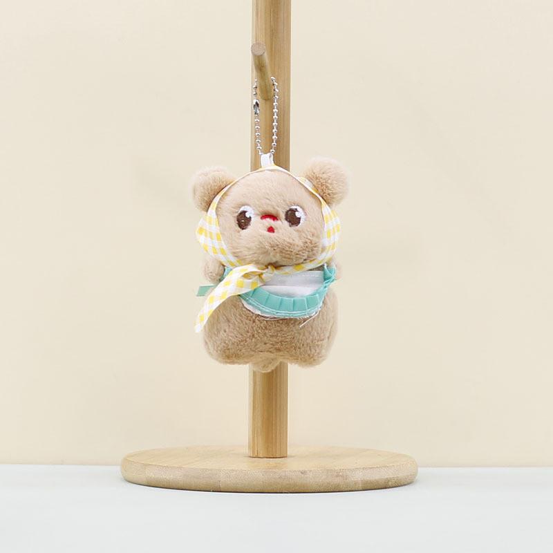 Cuddly Bear Butter Stuffed Toy Key Ring In Blue Green Yellow Scarves Bags For