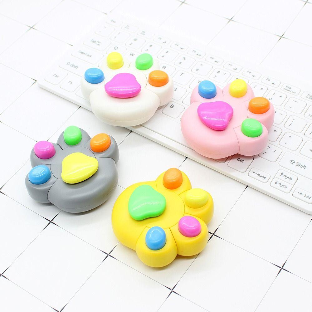 Marking Cat Paw Highlighter Pen Cartoon Fluorescent Marker Funnyl Highlighter Pen Birthday Gift
