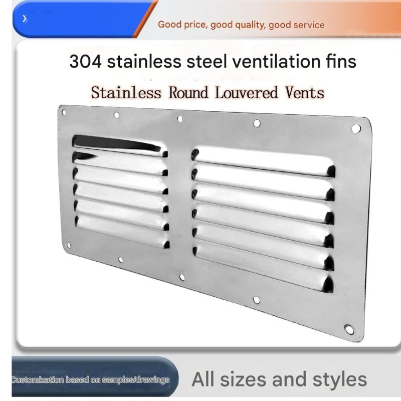 Stainless Steel Marine Ventilation Cover Double Hole Louvered Exhaust Vent Corrosion Resistant for Ship Cabins & Decks