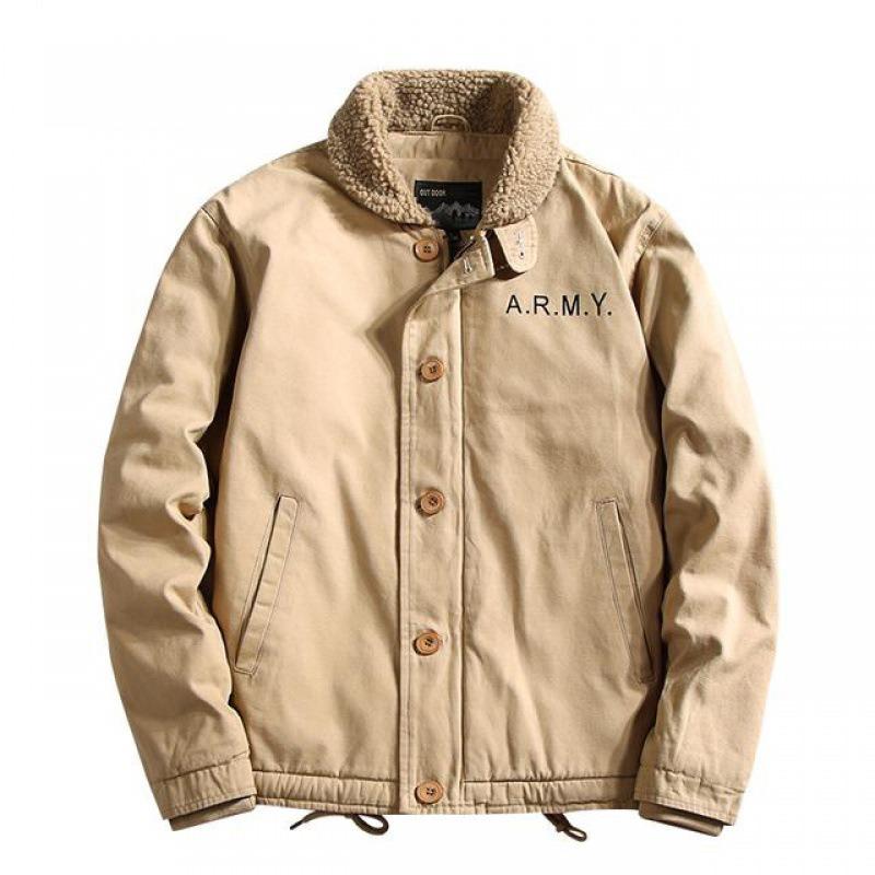 Winter N1 Deck Jacket Padded Jacket Padded Jacket Medium Thickened Fleece Tooling Jacket Retro Lamb Fleece Jacket Men