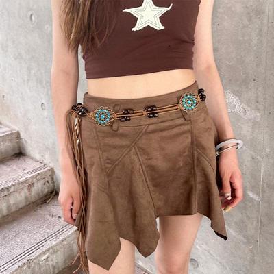 Retro Motýl Střapec Pasový Řetízek Y2K Trendy Bohémské Pásky Letní Plážové Doplňky Vintage Etnický Květinový Bohémský Pás