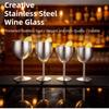 Creative Wine Goblet Drinkware Retro Metal Wine Glass Stainless Steel Goblet  Water Bottle