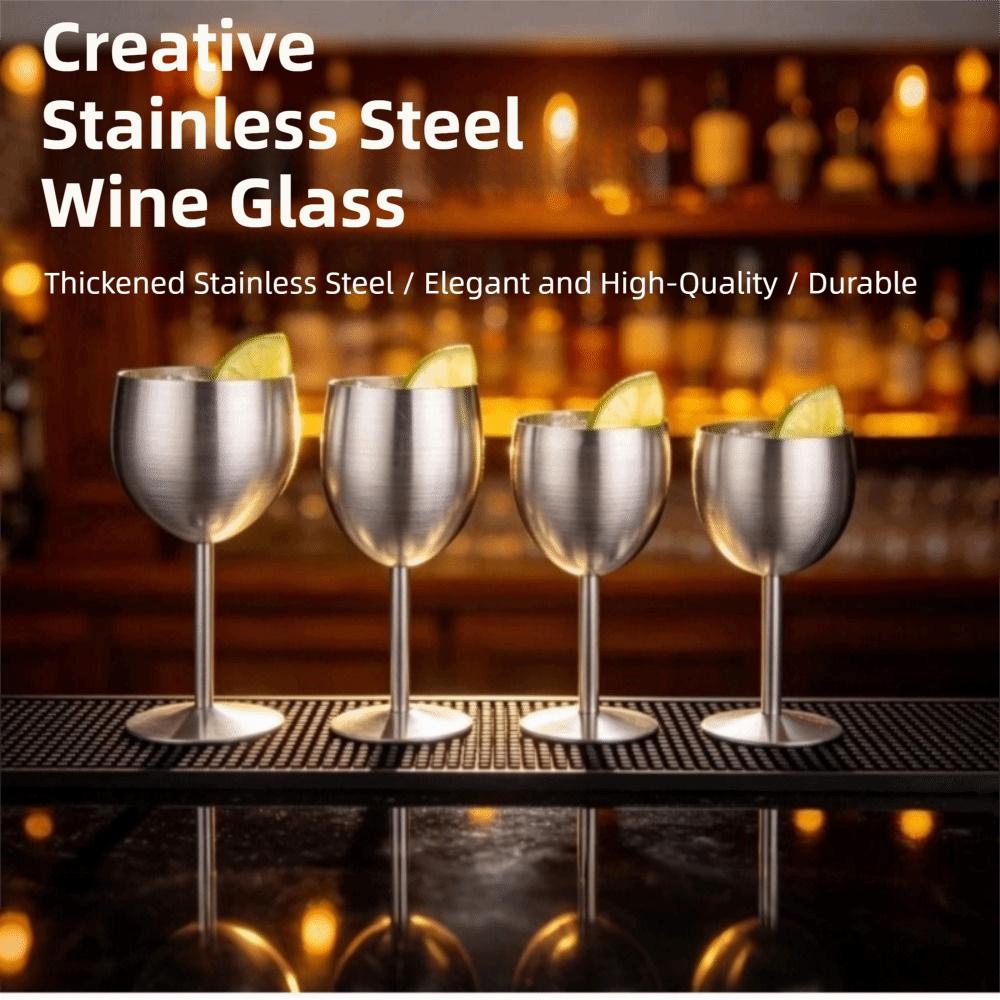 Creative Wine Goblet Drinkware Retro Metal Wine Glass Stainless Steel Goblet Water Bottle