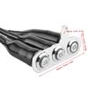 Motorcycle Handlebar Switch 12V Stainless Steel Motorcycle Handlebar Fog Light Switch Button LED Modification Bracket Control Push Button(Three