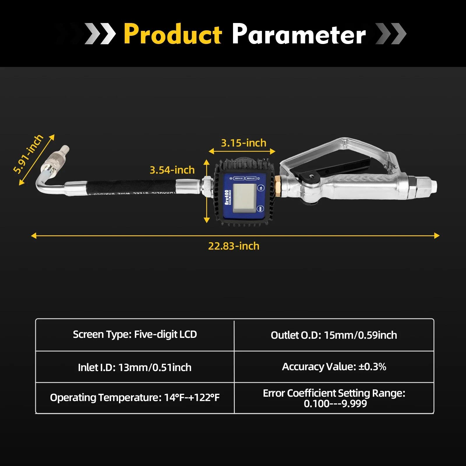 

58x15 cm pneumatic diesel fuel measuring gun,diesel pump,fuel nozzle with counter, rigid pipe for heating oil & lubricating oil срібний