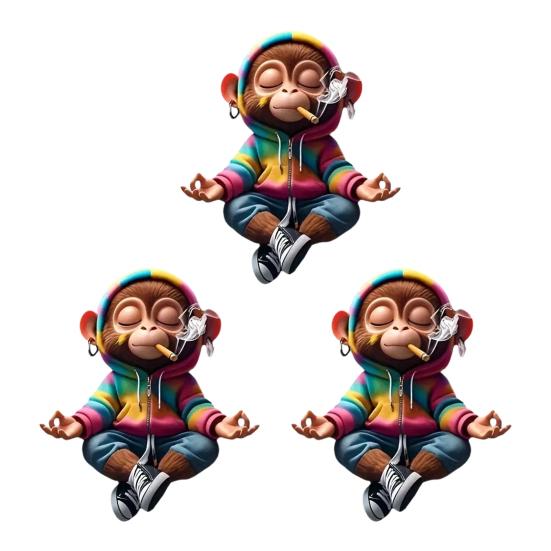 Auto Lufterfrischer Clips Niedlicher Affe Acryl Auto Lüftungsklemme mit Duftschwamm 2D Klimaanlagen Clip Dekoration für Armaturenbrett Neuheit Geschenk für Auto