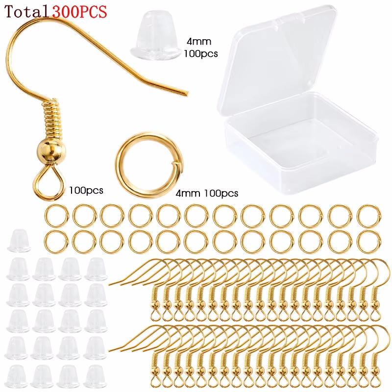 Alloy Accessories Jewelry Findings Set Earring Making Kit Lobster Clasp Open Jump Rings Repair Tools DIY Jewelry Making Supplies