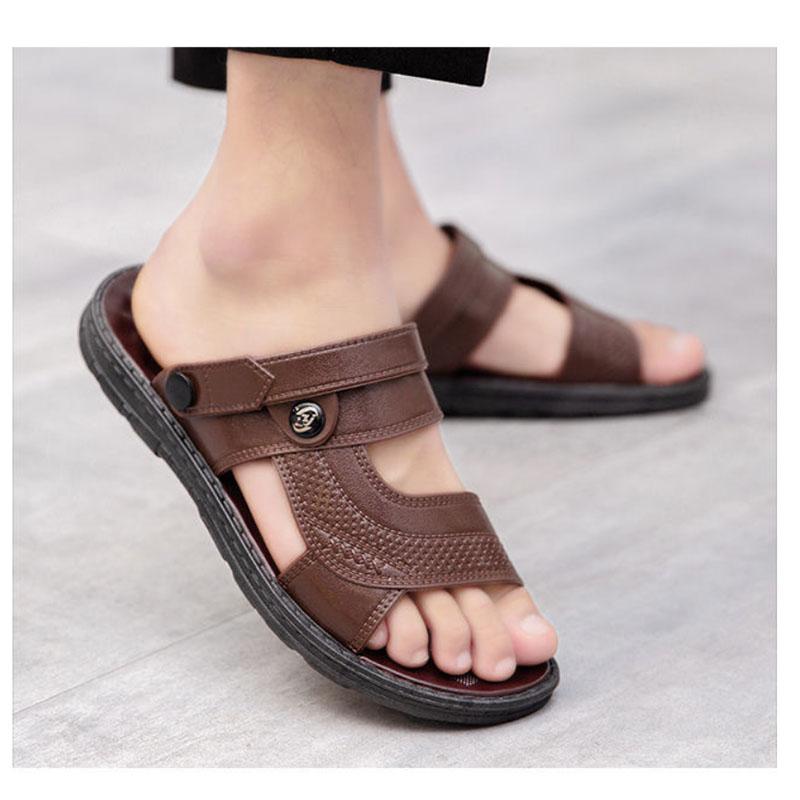 Σανδάλια για ανδρικά καλοκαιρινά στην παραλία αναψυχής, αναπνεύσιμα, μαλακά, αντιολισθητικά, αδιάβροχα και ανθεκτικά στη φθορά Σανδάλια και παντόφλες διπλής χρήσης με χοντρή σόλα
