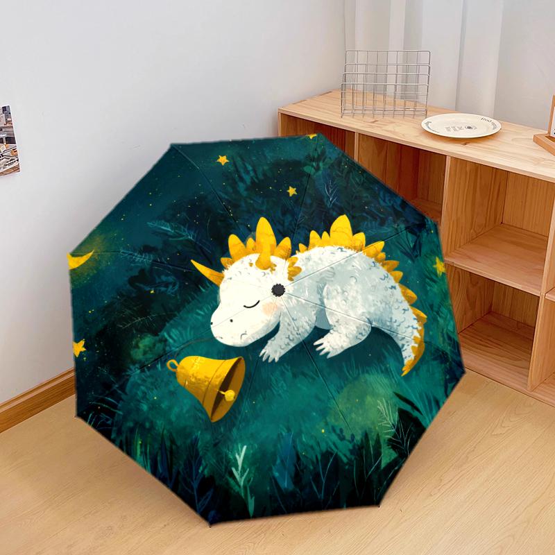 1 PC Automatic Folding Umbrella - Dragon Pattern, Portable & Foldable Design with 8 Ribs, Christmas Birthday Gifts