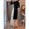 Chinese Style Modified Cheongsam Ink Painting Dress Long Sleeve Suit Women's Dress