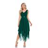 V-neck Sleeveless Lace Chiffon Dress Party Dress Fashion Evening Dress