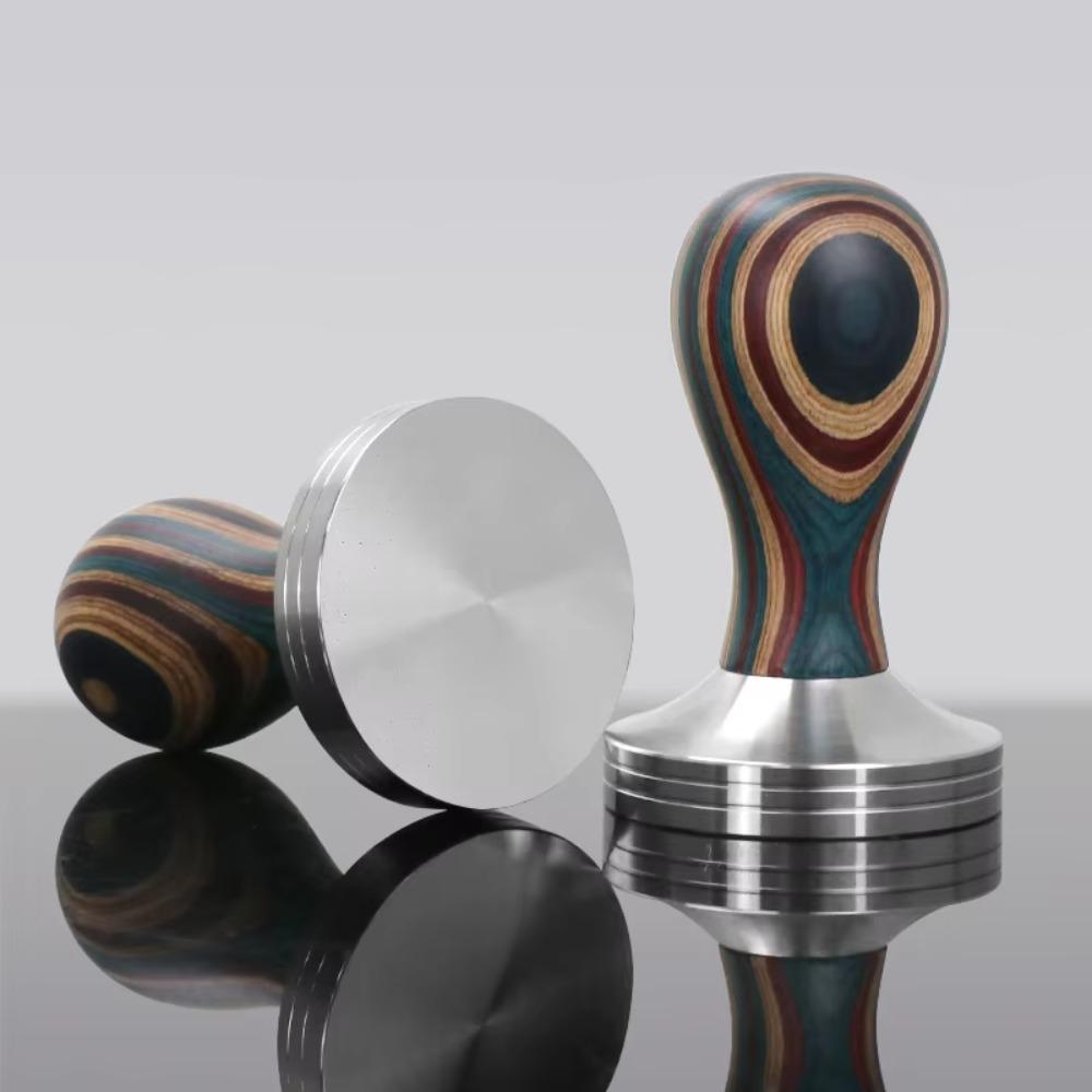 Abnehmbarer Bunter Holzgriff Kaffeepressstempel Gewinde/Flacher Boden Kaffeeverteiler Café