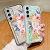 Transparente Kartensteckplatz-Blumen-weiche Silikon-Telefonhülle für Samsung S25 S24 S22 Ultra S23 S21 S20 Fe A55 A54 A53 A35 A16 A15 Stoßfeste Linsenschutzabdeckung
