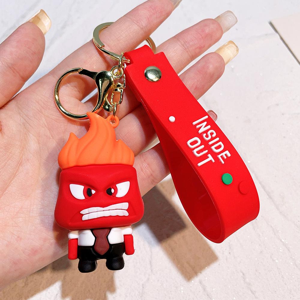 Anime Inside Out 2 Keychain Cartoon Cute Joy Sadness Anger Fear Doll Figure Keyring Schoolbag Lanyards Pendent Christmas Gift