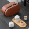 Chaxun Portable Black Leather Travel Tea Set