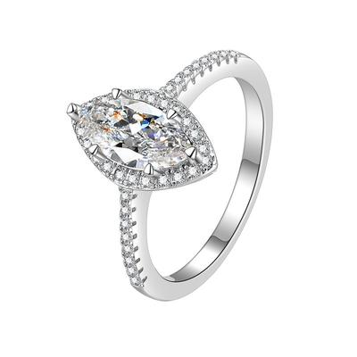 D Color 1ct Moissanite Ring Sterling Silver Women's Ring Fashion S925 Sterling Silver Engagement Diamond Ring Wedding Ring Gift for Girlfriend