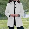 Winter Slim Fit Women Casual Woolen Coat Long Sleeve Button Cardigan Lapel Pocket
