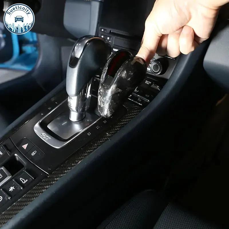 Interior Car Accessories For Porsche Panamera 2010-2016 Real Carbon Fiber Car Gear Shift Head Cover Trim