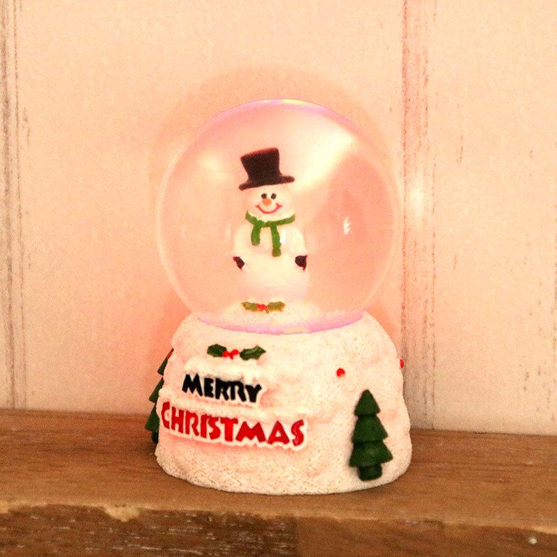 Christmas Light-Up Resin Glass Ball Snow Globe Ornament