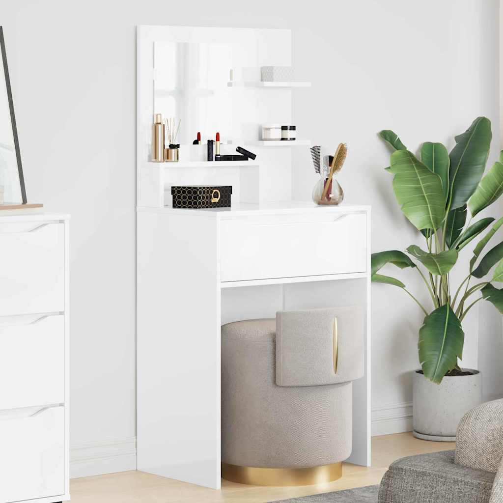Bedroom Vanity Tables High Gloss White 80 x 39.6 x 135 cm
