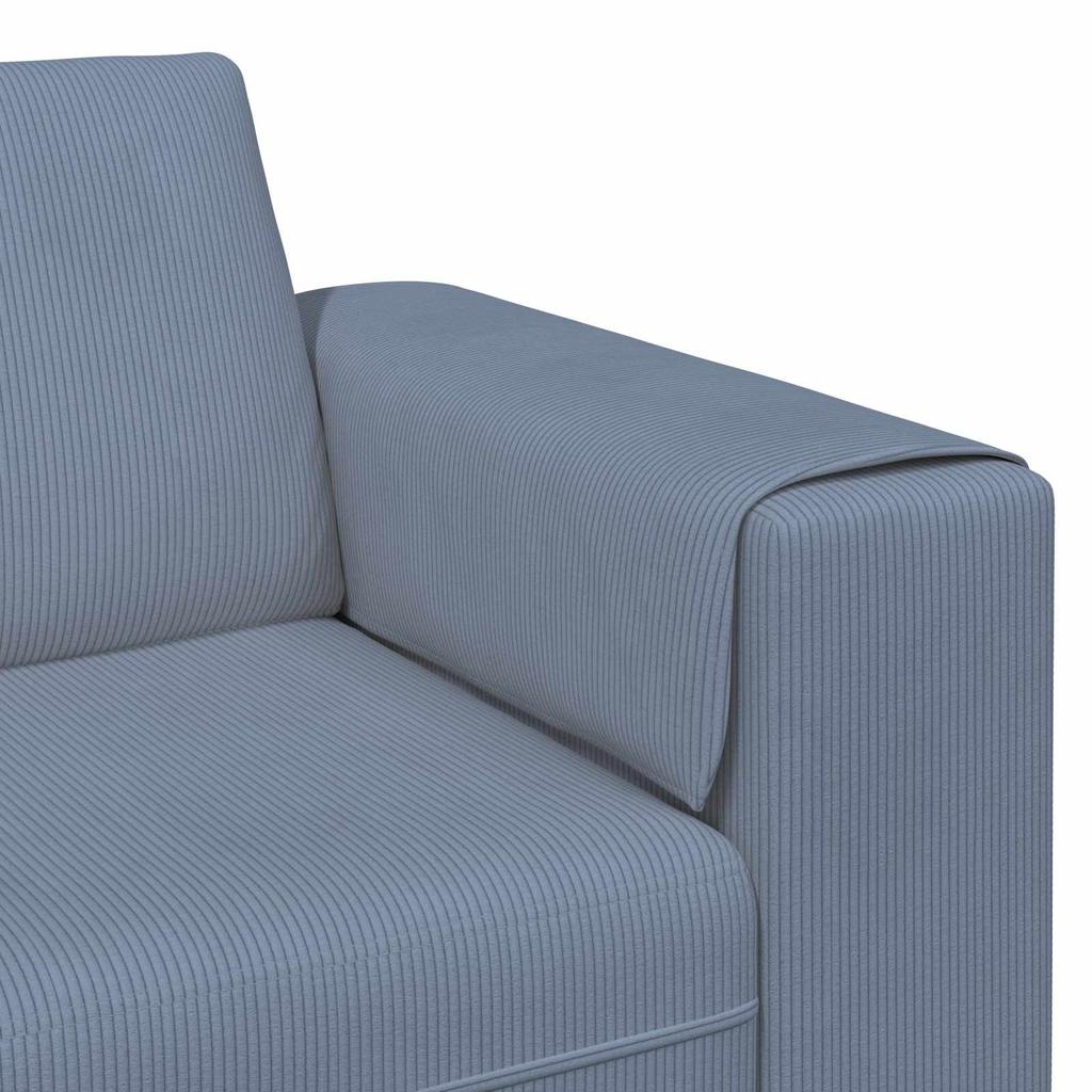 Blue Sofa 250 x 188 x 76 cm Cord Fabric