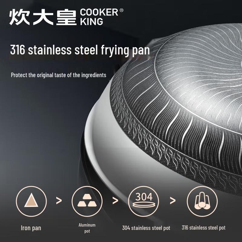 Chuidahuang 316 Mehrschichtiger Stahl-Wok