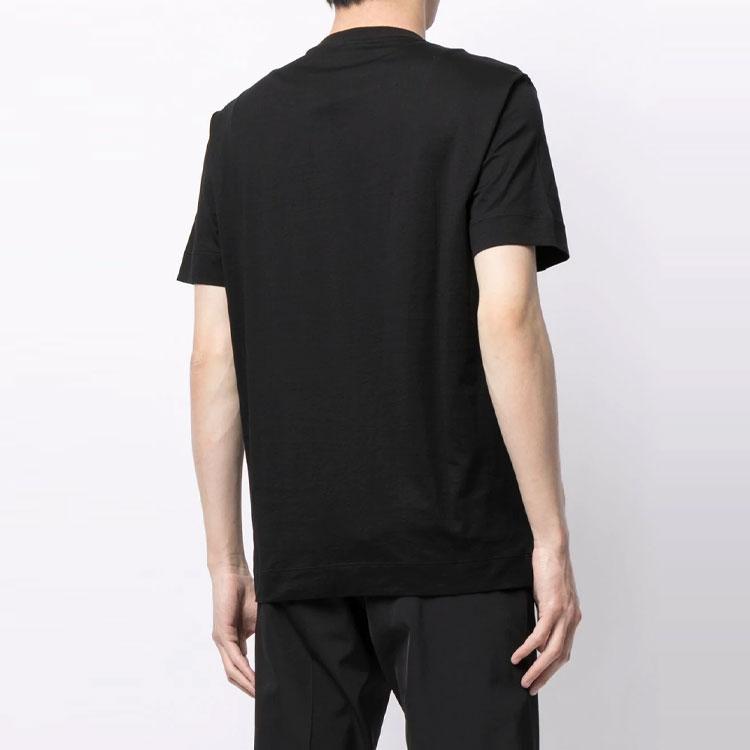 Emporio Armani EA Logo Letter Pattern Round Neck Short Sleeve T-Shirt Men Tops Black 3K1TM5-1JDXZ-0999