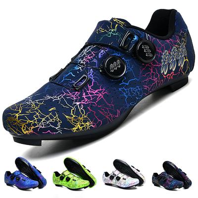 Neue Professionelle Radschuhe Herren Locking Booster Schuhe Atmungsaktiv Doppelte Drehverschluss Schnalle Damen SPD Hartsohle Rennradschuhe