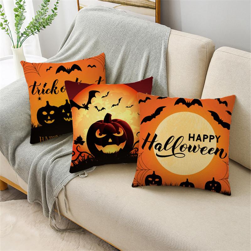 Halloween Pillowcase for Home Decorations Car Cushion Covers 40cm/45cm and 50cm Linen