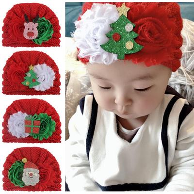 Gorro de punto navideño europeo y americano para bebé - Lindo, cómodo, cálido.