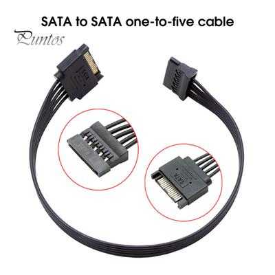 Hard Drive Cable High Efficiency Transmit Data Compact 1 To 5 SATA 15Pin Hard Drive Power Supply Splitter Cable for Computer