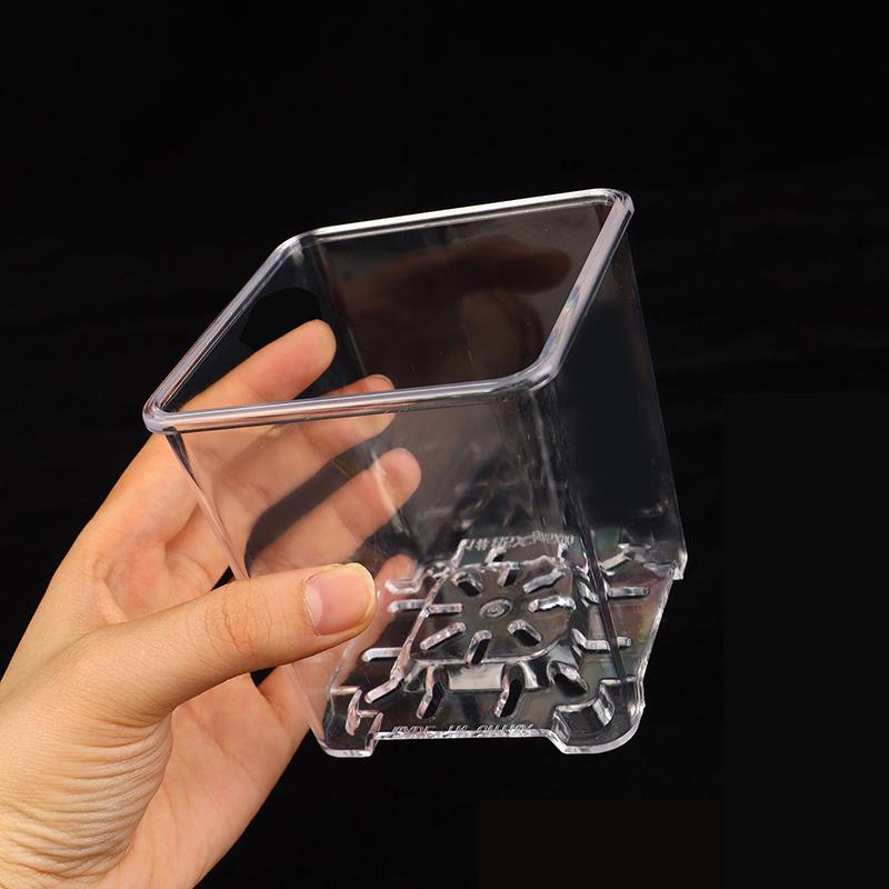 Square Transparent Acrylic Flower Pots Breathable Bonsai Plant Pot Desktop Decoration For Garden Yard Living Room Balcony