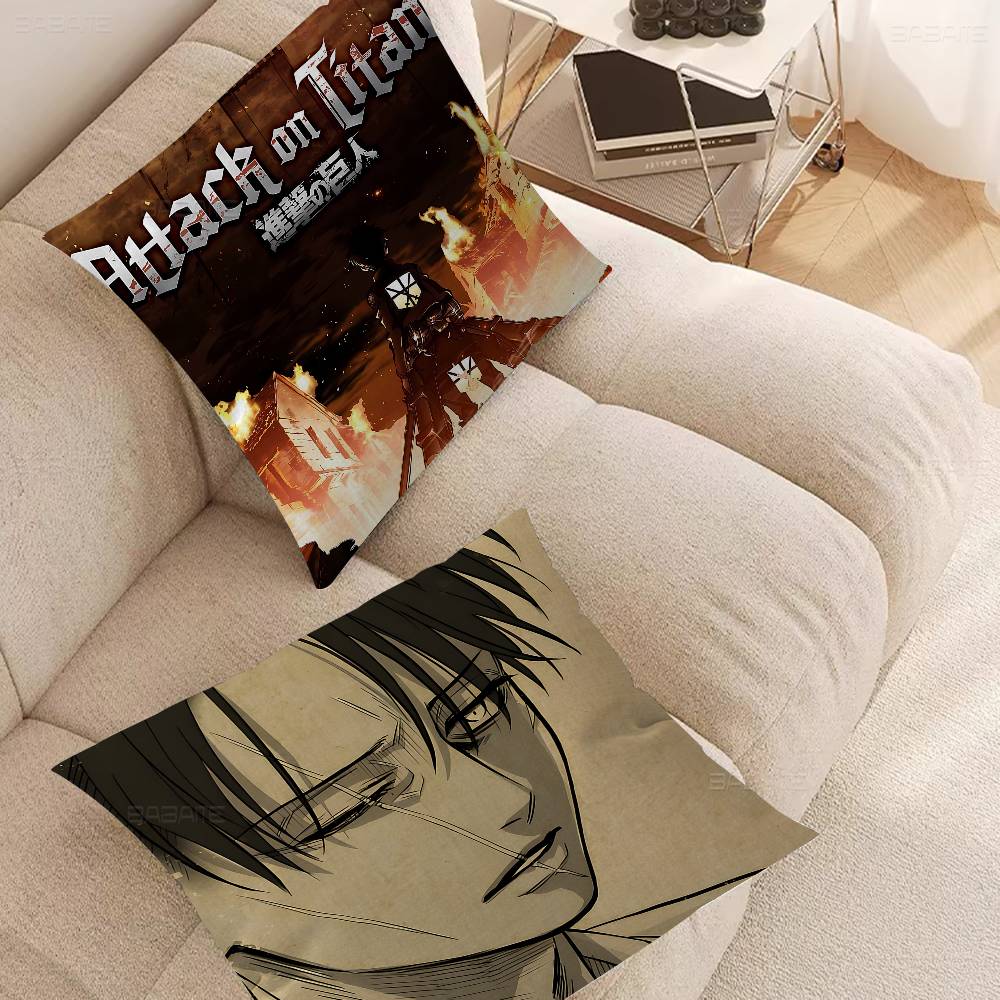A-Attack O-On T-Titan Levi Ackerman Stitch Lucky Dragon Pillow Cover Sofa Cushion Cover Home Room Decoration Children Gift