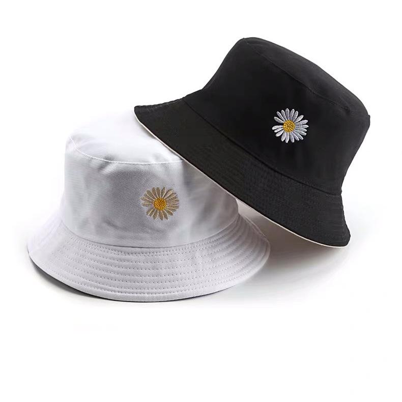 Women's Double-Sided Smiley Face Bucket Hat - Sun Protection, Korean Style, Embroidered, Large Brim