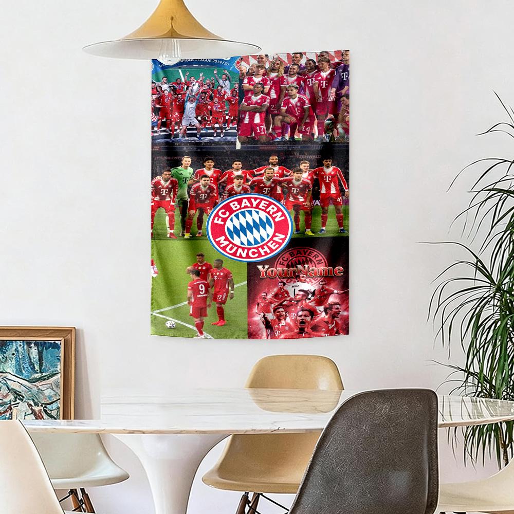 Bayern Munich Custom Your Name Wall Decor Tapestry Art For Pet Memorial Birthdaywedding Party Backdrop Family Gift