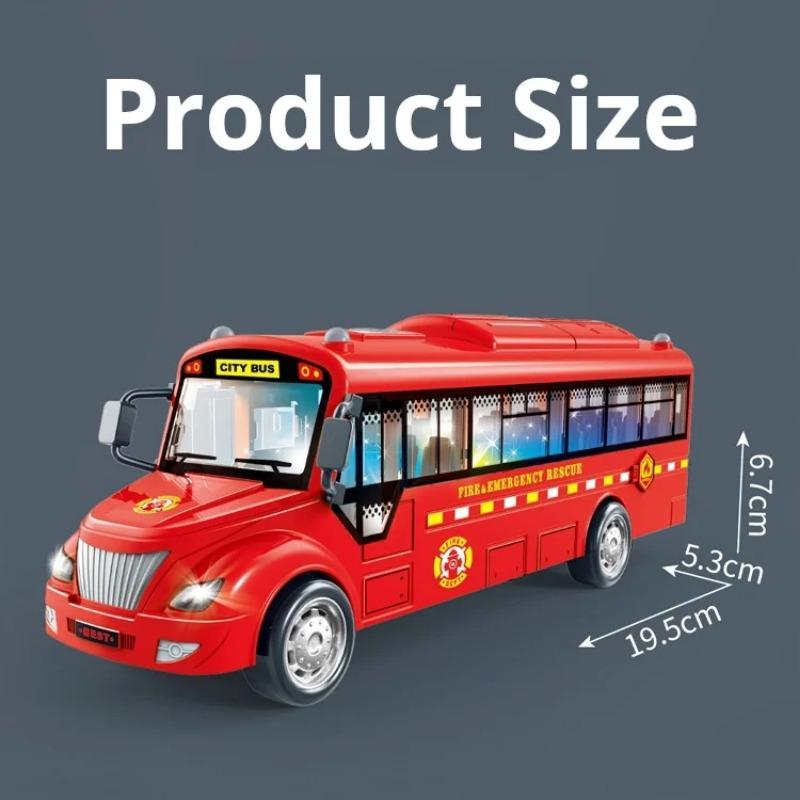 1/30 Scale Inertia Sliding Campus Bus Car Model Simulation Sound and Light Music Educational Toy Bus Car Toy Children's Birthday Gift