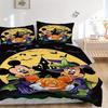 3pcs Minnie Mickey & Halloween Pumpkin Bedding Set, Including 1 Quilt Cover and 2 Pillow Shams, Without Filling, Soft and Comfortable Home Bedroom B06