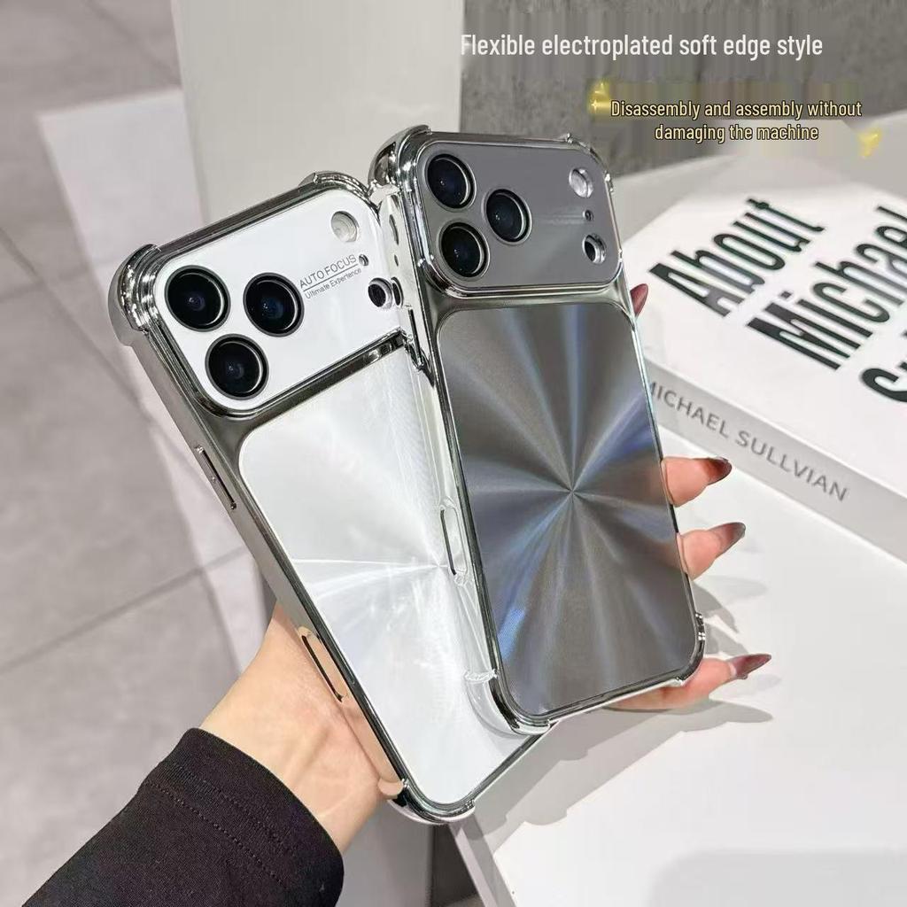 Electroplated Aurora CD Pattern Phone Case for iPhone 17 Pro Max with Four-Corner Drop Protection