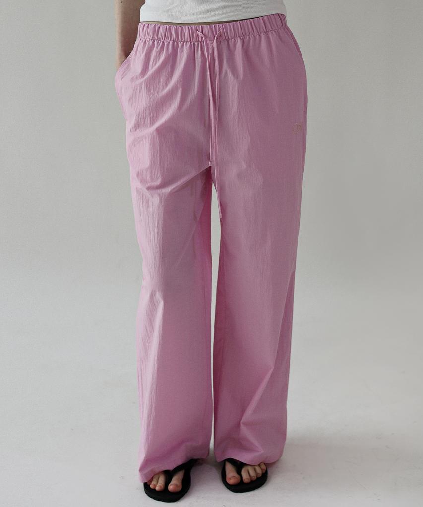Keullaepeu Soft Embroidered Elastic Waist Pants _Pink