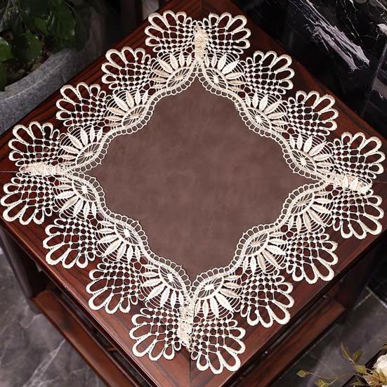 Copertura quadrata in pizzo per comodino, Copertura per tavolino in stile vintage, Protezione impermeabile per tavolo, Tappetino termoisolante per comodino, tavolino da caffè