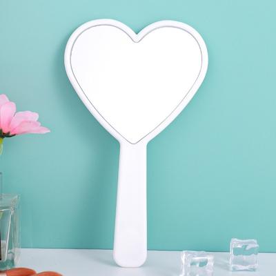 1pcs Heart-Shaped Travel Handheld Mirror, Cosmetic Hand Mirror with Handle