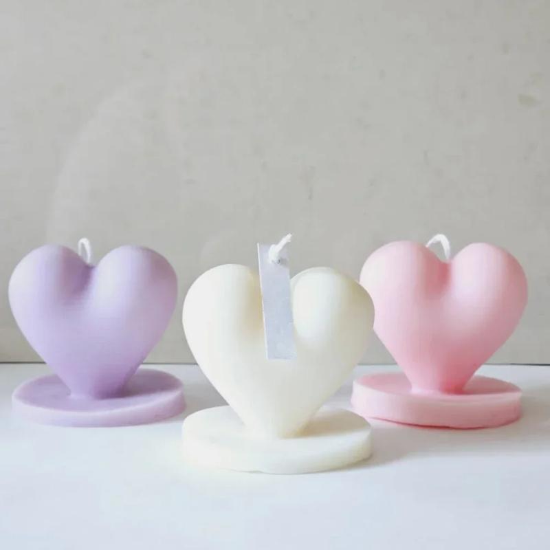 Heart-shaped Scented Candle Silicone Mold DIY Beautiful Rose Ball Resin Mould Flower Gypsum Making Tool Craft Gifts Home Decor