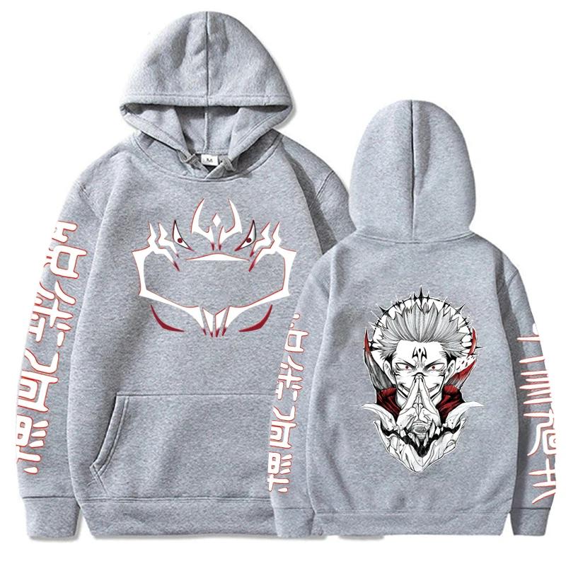 Jujutsu Kaisen Anime Clothes Satoru Gojo Tisk S kapucí Muži Ženy Mikiny Převládající Streetwear Harajuku Manga Unisex mikina