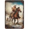 Wild West Cowboys Vintage Metal Tin Signs Wall Decor for Home Garden Garage Man Cave Bars Cafe Clubs Retro Posters Plaque