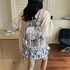 Creative Polka Dot Backpack Casual Multifunctional School Bag Large Capacity Shoulder Bag Travel