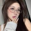 8181 Fashionable Women's Anti-Blue Light Oval Metal Glasses - Ultra-Light & Stylish Japanese-Korean Design Prescription Frames